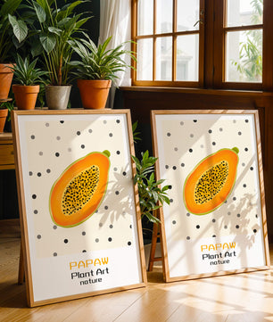 Abstract Papaya Art With Polka Dot Background - Mi tienda