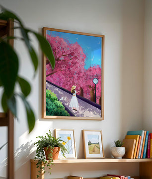 Frühlingsspaziergang unter leuchtenden Kirschblüten