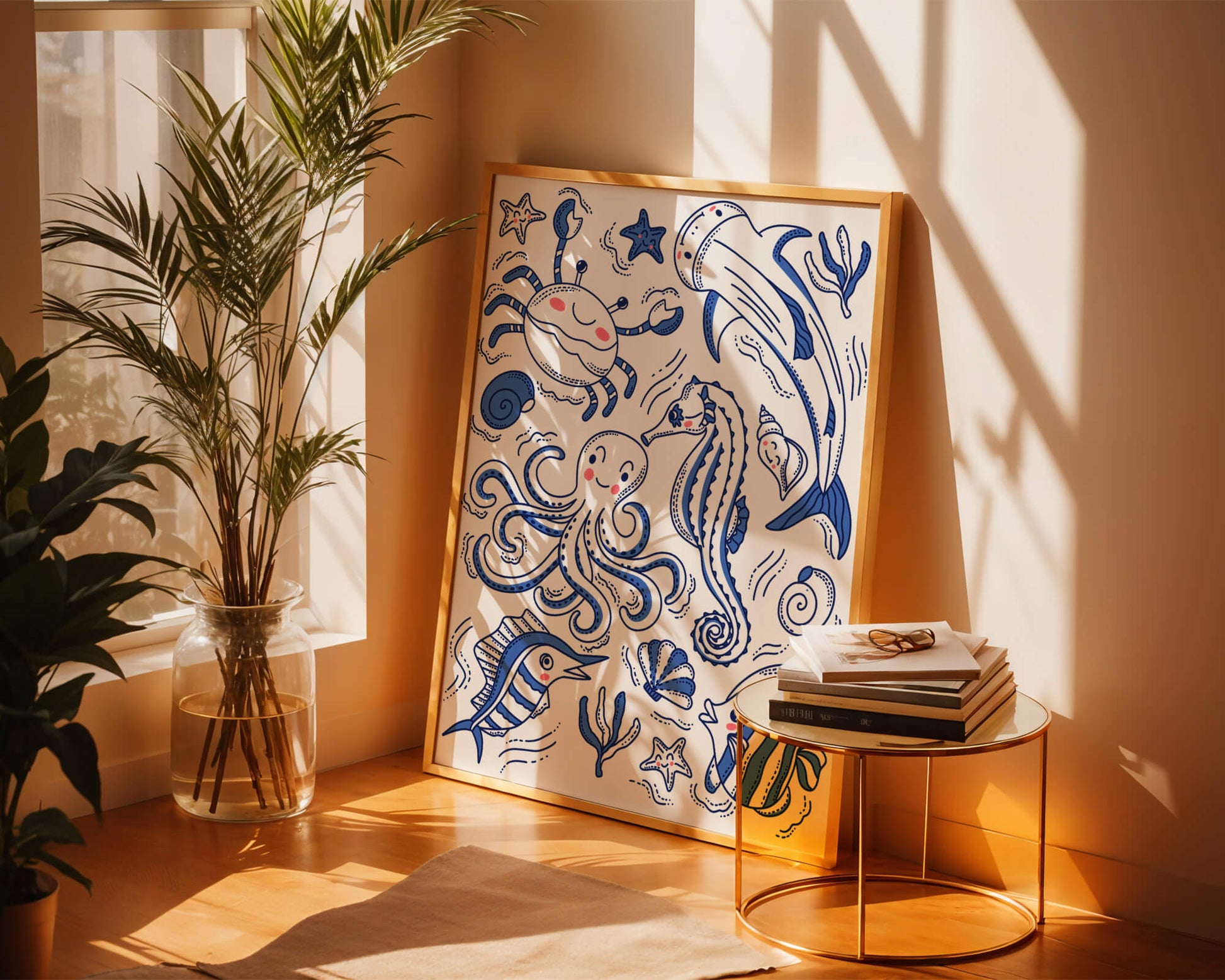 Underwater Marine Life Theme with Cartoon Sea Creatures