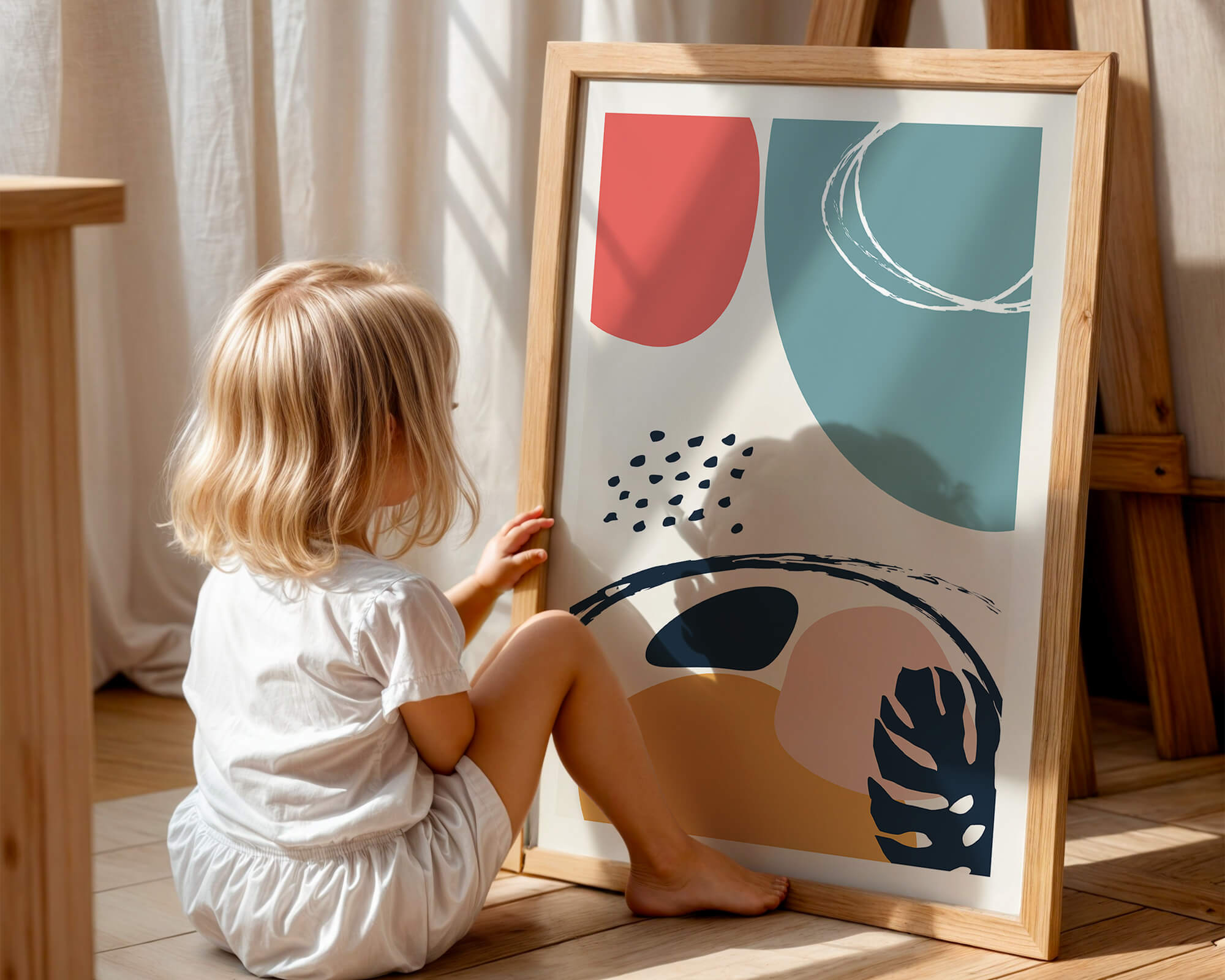 Abstract shapes and colors in modern art design