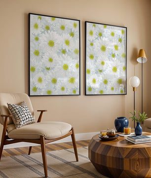 White Daisies Pattern with Yellow Centers