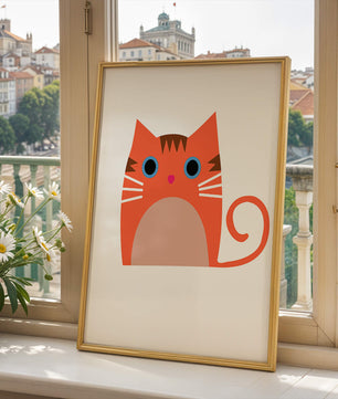 Cute Cat Illustration with Bright Colors and Whimsical Design - Mi tienda