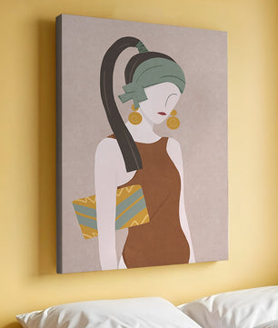 Femme élégante avec accessoires à la mode dans un style art moderne