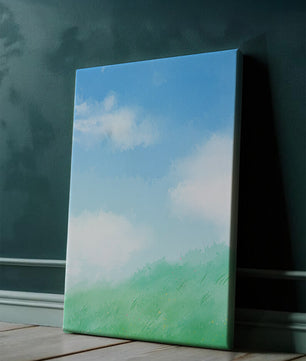 Un paisaje sereno de cielo azul y césped verde