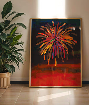 Feu d'artifice vibrant avec des éclats colorés