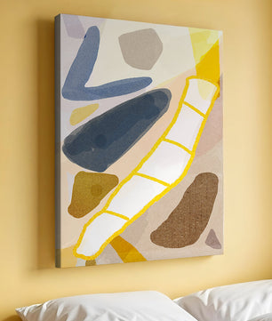 Abstract Design with Geometric Shapes in Earthy Tones and Gold Accents - Mi tienda