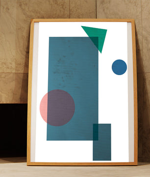 Abstract Geometric Composition with Overlapping Shapes - Mi tienda