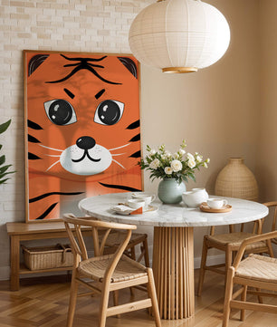 Illustration d’un visage de tigre adorable avec des traits marqués