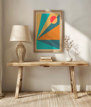 Geometric Abstract Art with Bold Colors and Circles