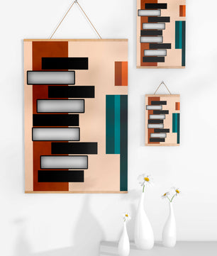 Abstract geometric design with modern color contrasts