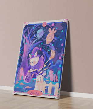 Whimsical zodiac scorpio scene with a magical theme