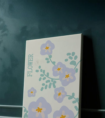 Floral design with pastel flowers and abstract leaves