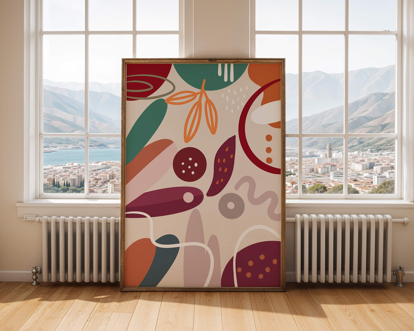 Abstract colorful geometric shapes and patterns