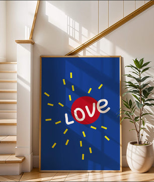 Diseño abstracto con temática de amor colorido con elementos audaces
