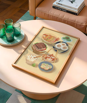 Illustration colorée de la cuisine chinoise avec divers plats