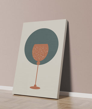 Wine Glass with Decorative Elements on Modern Minimalist Background - Mi tienda