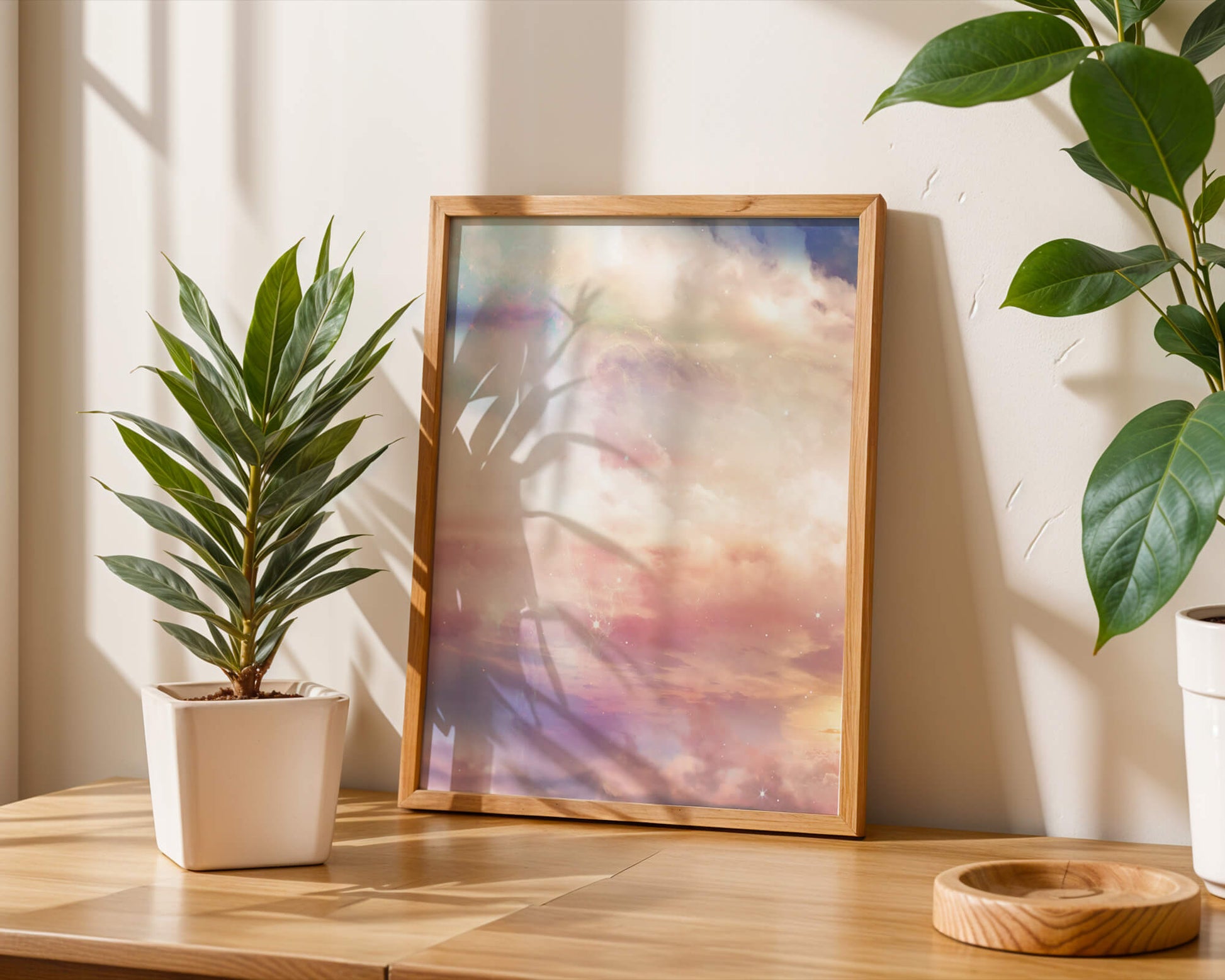 Dreamy Pastel Sky with Soft Clouds and Subtle Glow