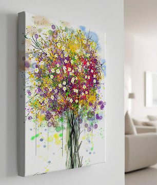Abstract expressionist floral tree with vibrant colors