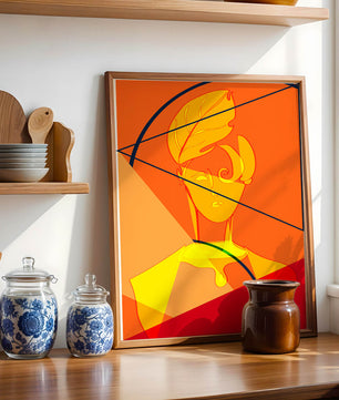 Abstract Portrait with Geometric Shapes and Bold Colors - Mi tienda