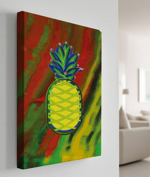 Piña abstracta colorida con fondo vibrante