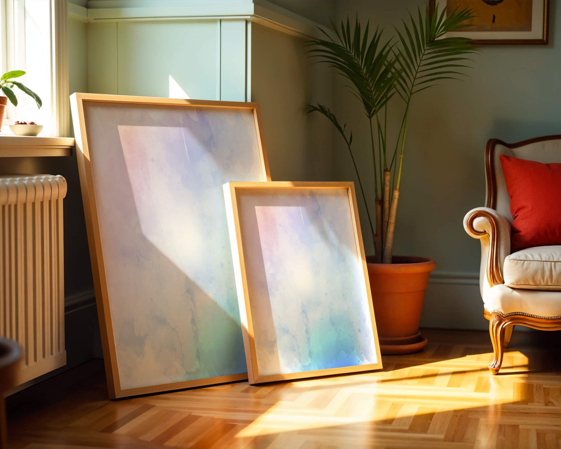 Gentle watercolor pastel gradient with soft texture and flow