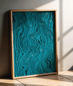 Abstract Wavy Blue Pattern with Black Lines - Mi tienda