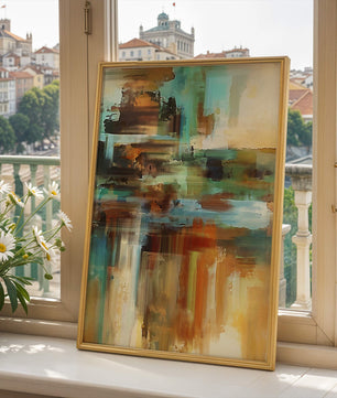 Abstract Colorful Brush Strokes Painting