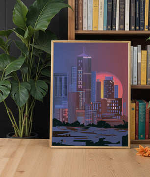 Modern Cityscape at Sunset with Skyscrapers and Vibrant Sky - Mi tienda