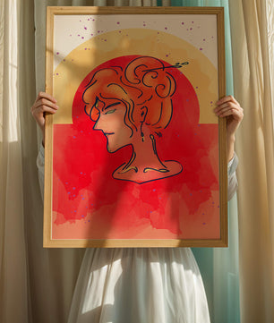 Abstract Portrait with Vibrant Colors and Artistic Flair