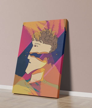 Colorful Abstract Portrait with Geometric and Golden Elements - Mi tienda