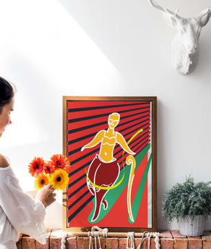 Modern abstract art with dynamic lines and vivid colors - Mi tienda