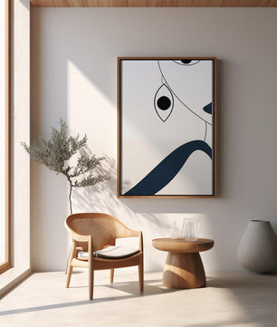 Abstract Minimalist Art with Geometric Shapes and Earring Detail - Mi tienda