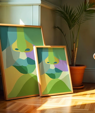Formas geométricas abstractas y coloridas en diseño de arte moderno