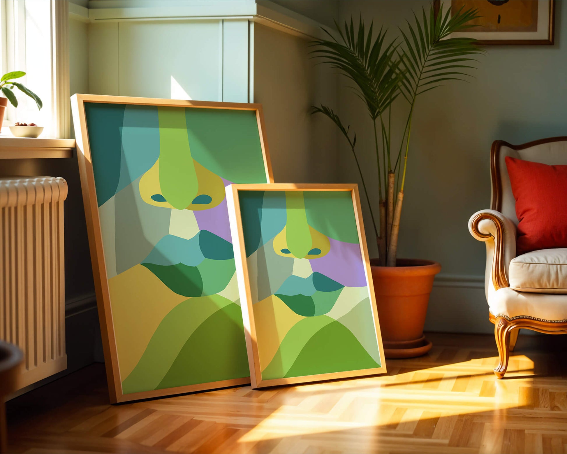 Formas geométricas abstractas y coloridas en diseño de arte moderno