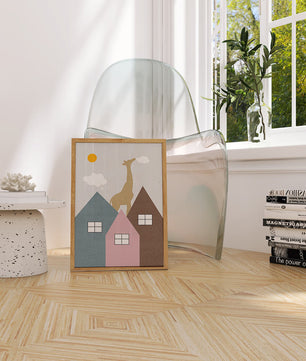 Giraffe Among Colorful Houses Under the Sun - Mi tienda