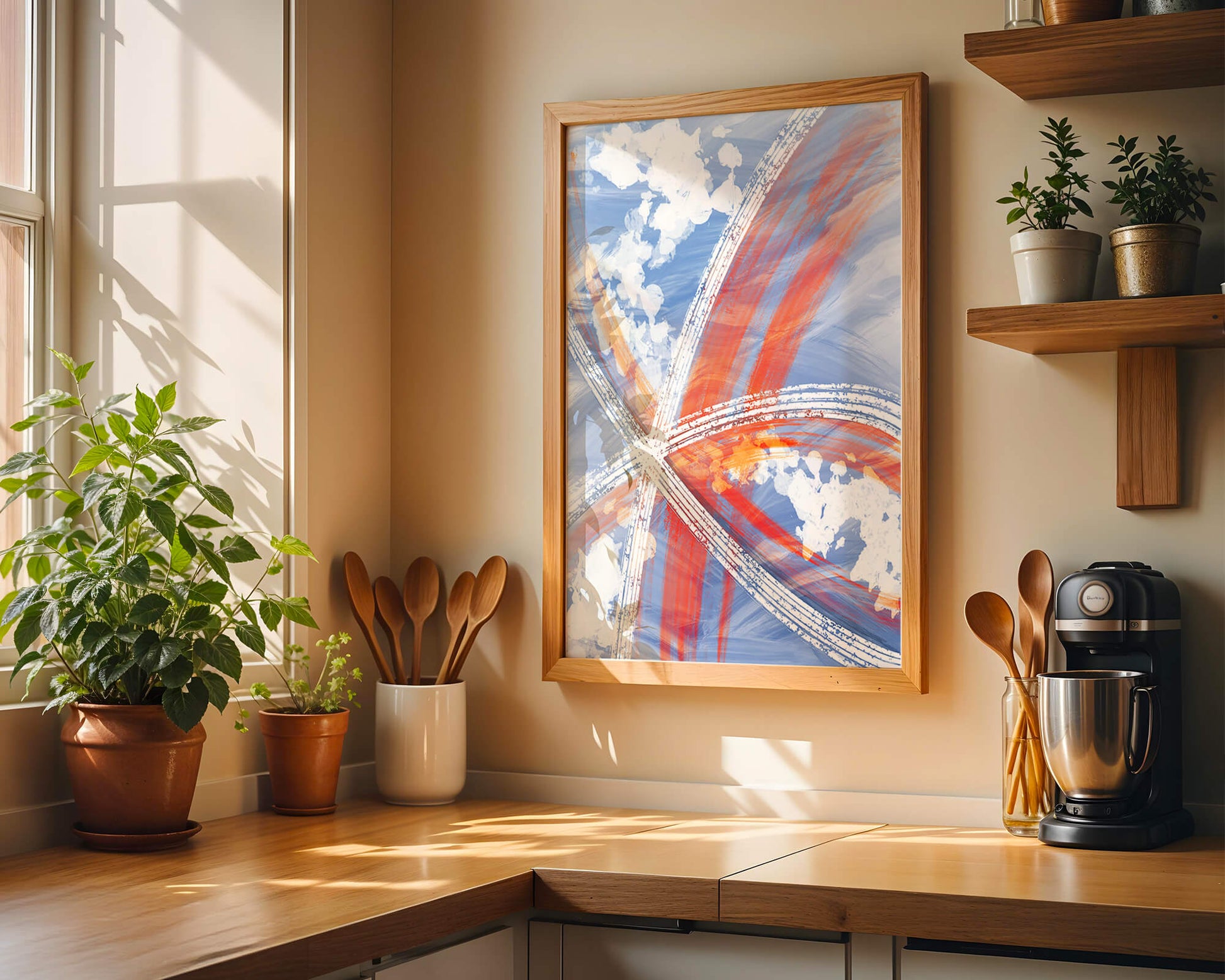 Abstract Expressionism with Dynamic Brushstrokes and Vivid Colors