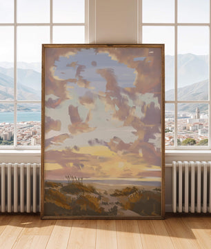 Paisaje sereno con cielo matutino y campos abiertos