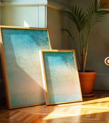 Pastel watercolor background with blue and beige gradient