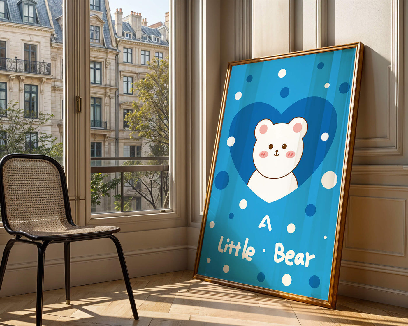 Adorable children's room decor featuring a cute bear design