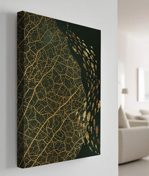 Hoja abstracta con patrón geométrico y siluetas de peces
