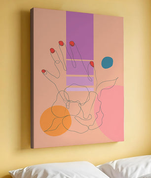 Abstract Line Art with Geometric Shapes and Hand Illustration