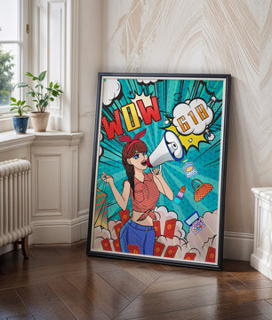 Vibrant Pop Art Style Shopping Experience with Retro Influences