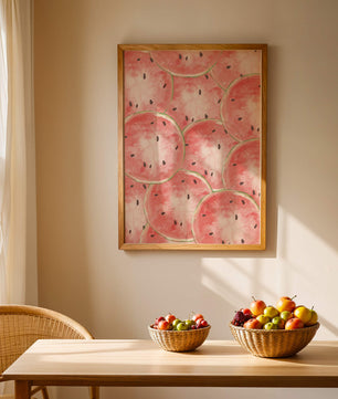 Watercolor watermelon slice pattern full of vibrant summer vibes