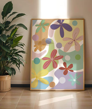 Motif floral abstrait coloré