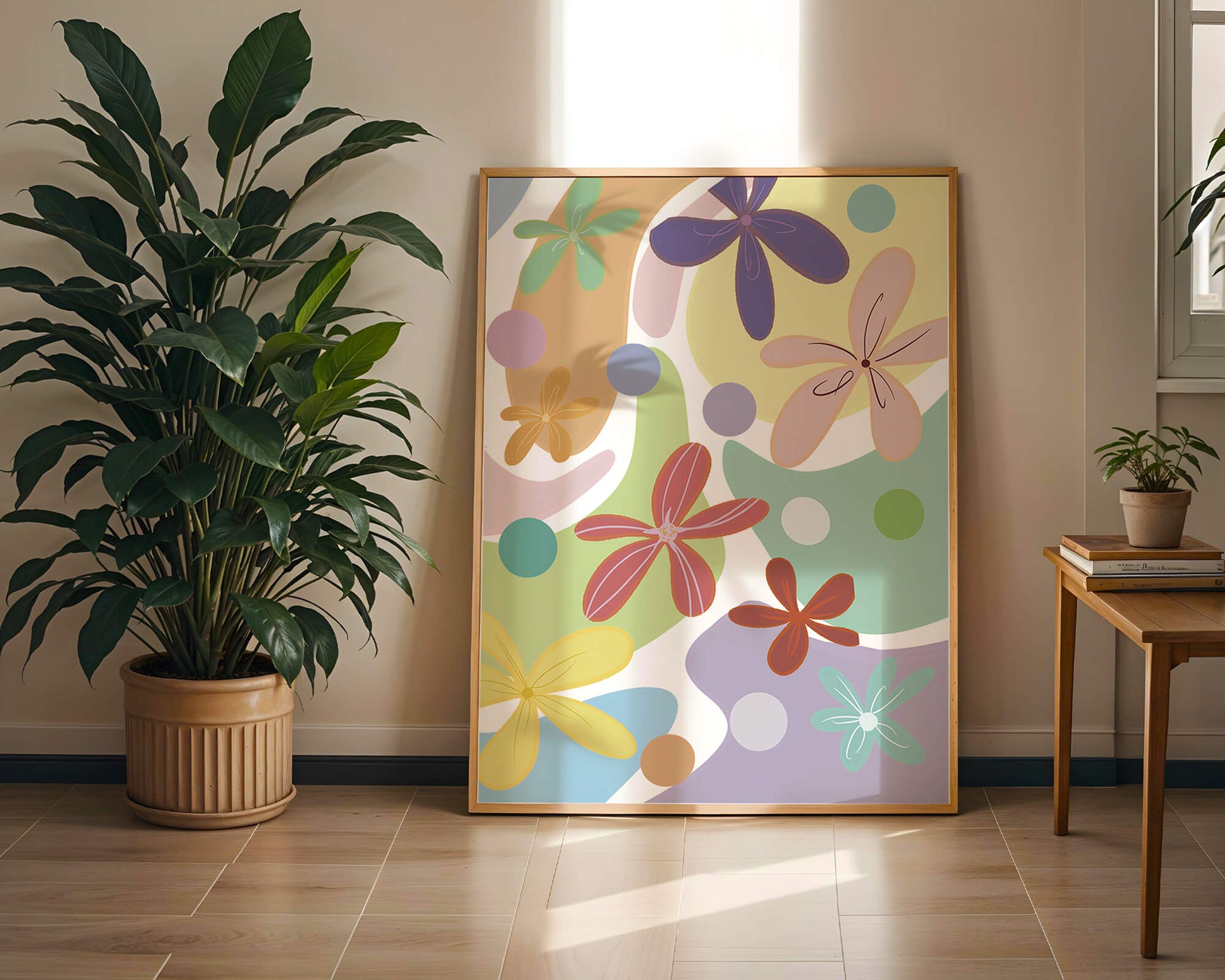 Motif floral abstrait coloré