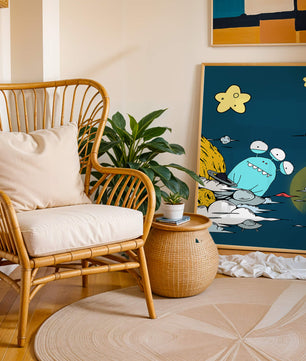 Playful Alien Illustration with Space Background and Stars - Mi tienda
