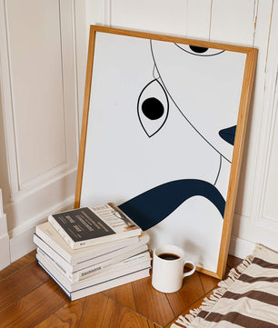 Abstract Minimalist Art with Geometric Shapes and Earring Detail - Mi tienda