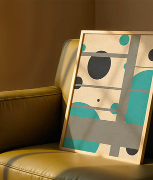 Dessin géométrique abstrait avec des cercles et des lignes