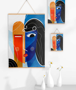 Abstract Expressionist Portrait with Bold Colors - Mi tienda
