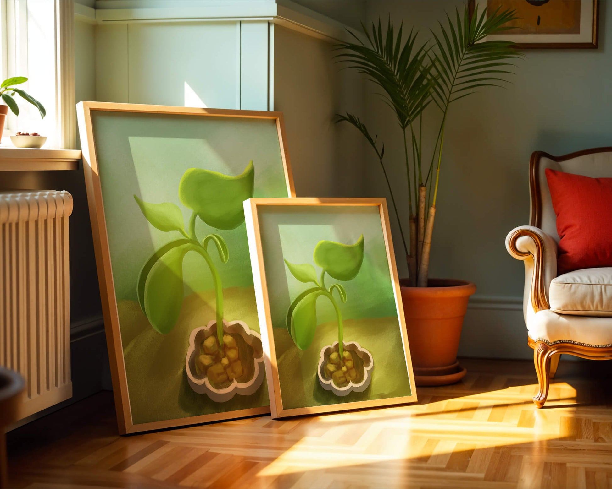 Young Green Plant Emerging from the Soil